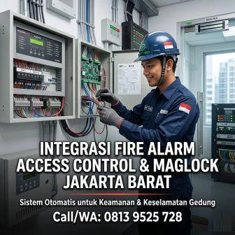 Integrasi fire alarm dengan access control dan maglock di Jakarta Barat
