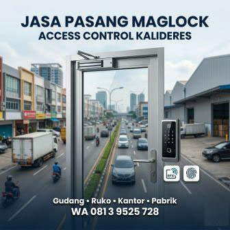 Jasa pasang maglock dan access control Kalideres untuk pintu kaca ruko gudang dan kantor oleh BMU Interlock
