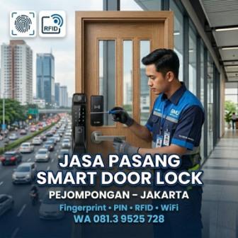 Jasa pasang smart door lock Pejompongan untuk apartemen rumah kantor oleh BMU Interlock