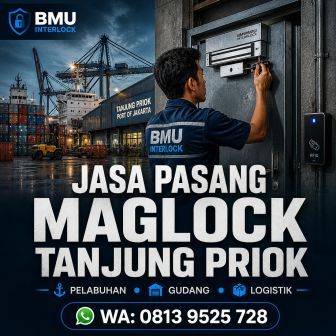 Jasa pasang maglock Tanjung Priok untuk pelabuhan, gudang logistik, dan area industri oleh BMU Interlock.