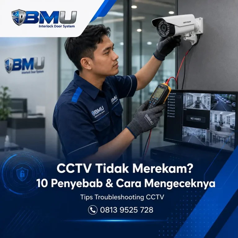 Teknisi BMU Interlock mengecek penyebab CCTV tidak merekam pada sistem NVR dan kamera